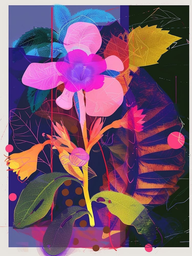 Phlox 2 Neon Flower Collage