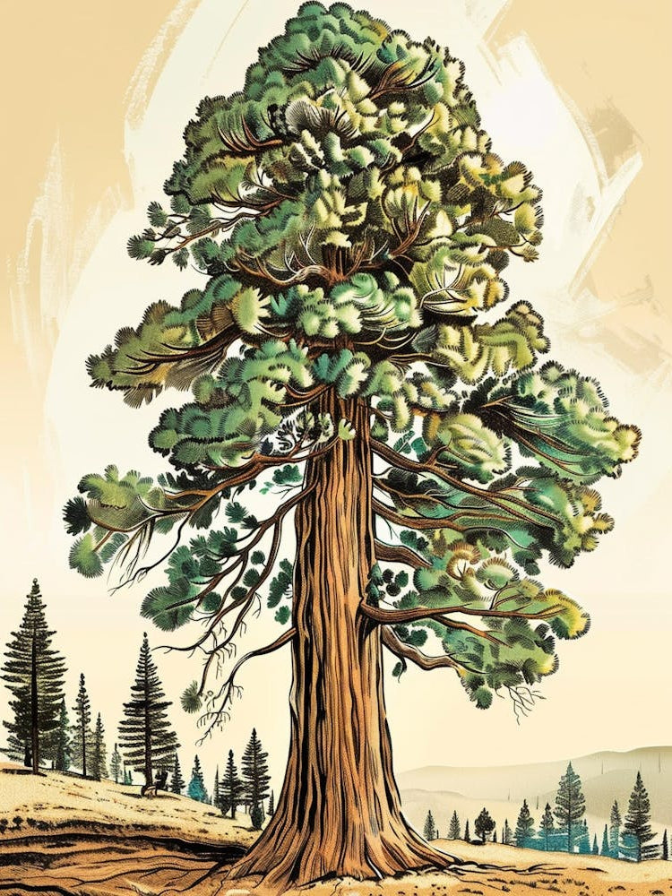 Sequoia Tree Storybook Illustration 3