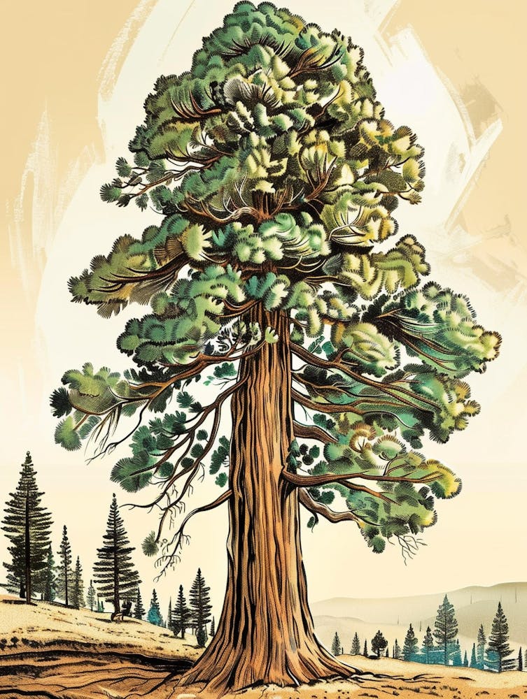 Sequoia Tree Storybook Illustration 3