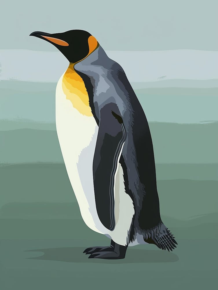 King Penguin Ross Island Minimalist Illustration 3