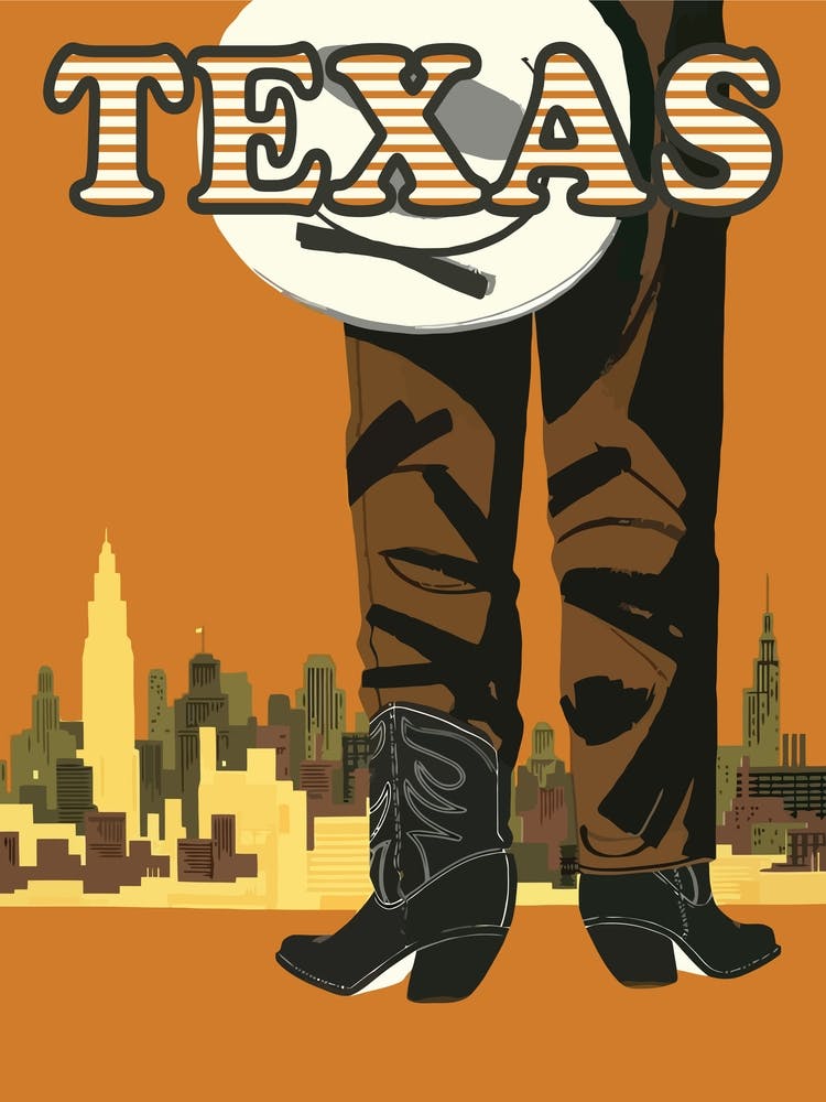 Texas, Cowboy And A Big City