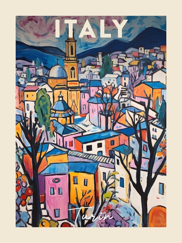 Turin Italy 1 Fauvist Painting Travel Poster