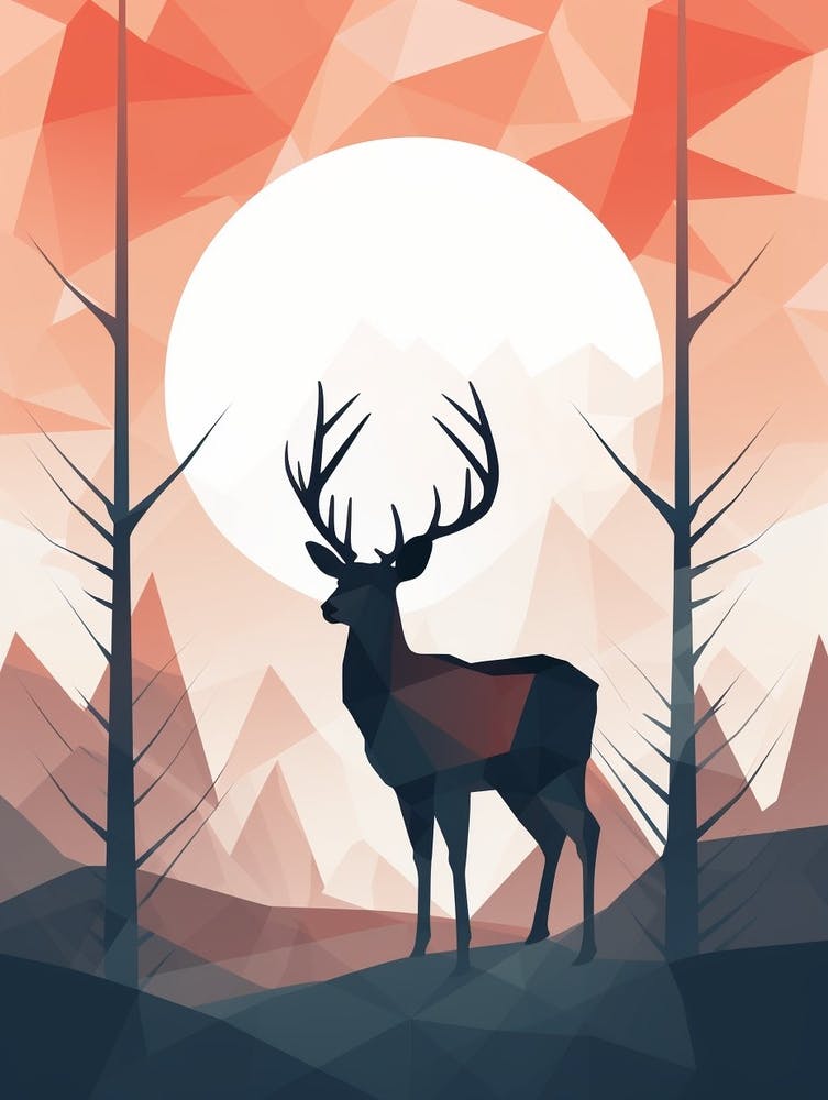Deer Minimalist Abstract 2