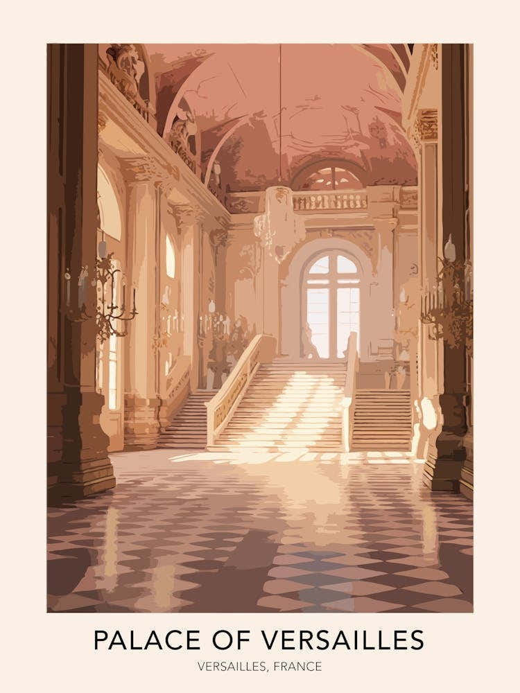 Palace Of Versailles Versailles France 3 Travel Poster
