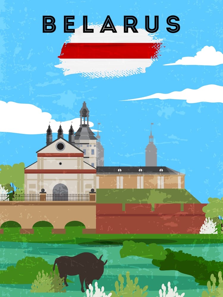 Belarus — Retro travel minimalist art poster