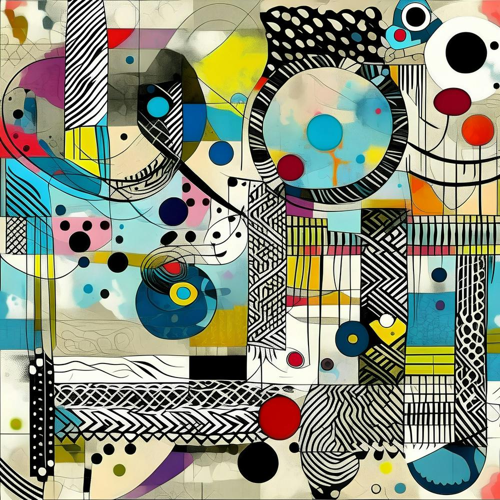 Abstract,boho, acid wash, Kandinsky style