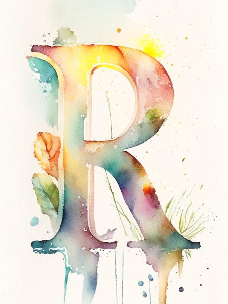 R, Letter, Alphabet Storybook Watercolour Ii