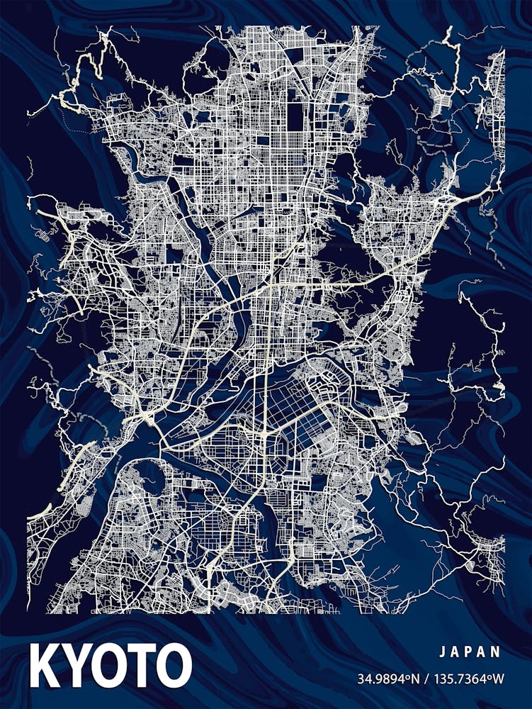 Kyoto Crocus Marble Map