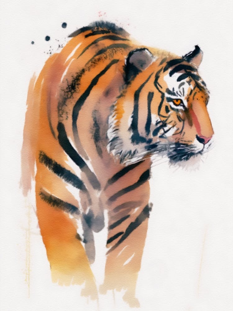 Tiger Watercolor Painting 1