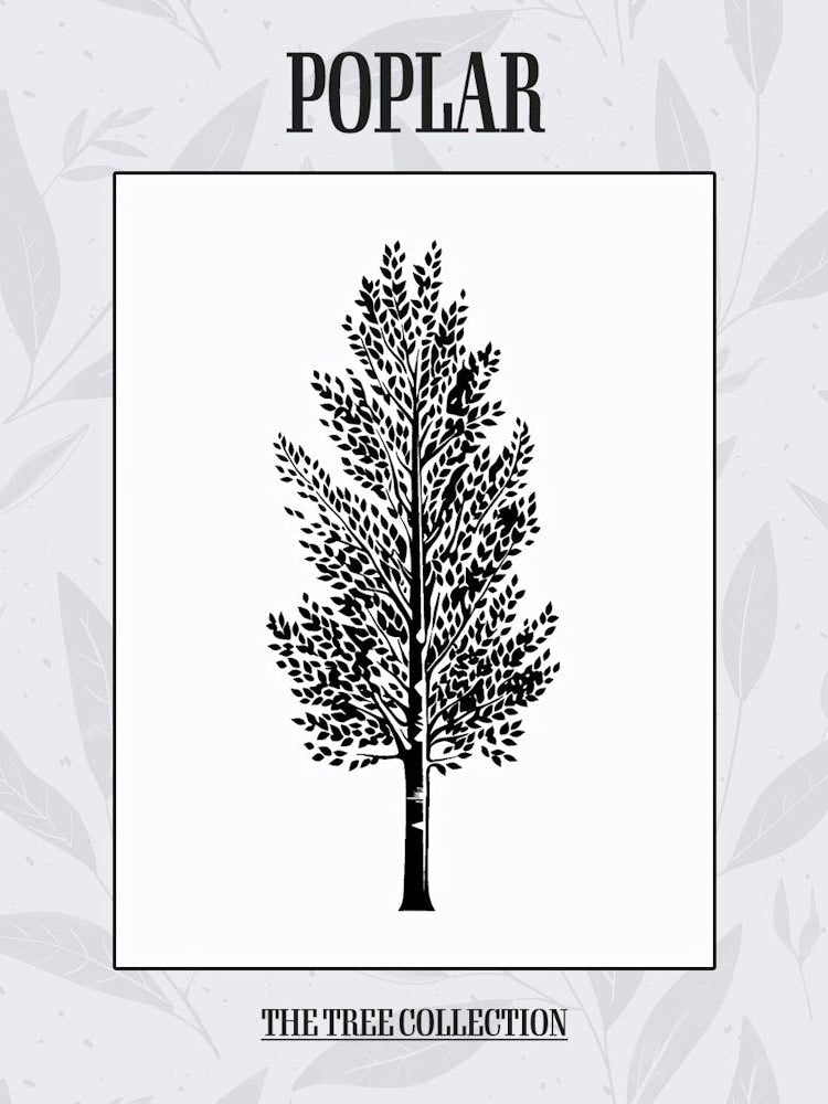 Poplar Tree Simple Geometric Nature Stencil 1 Poster