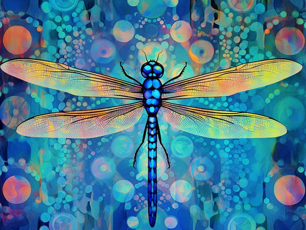 Dragonfly Blue Eyed Darner Aeshna Illustration Minimal 8