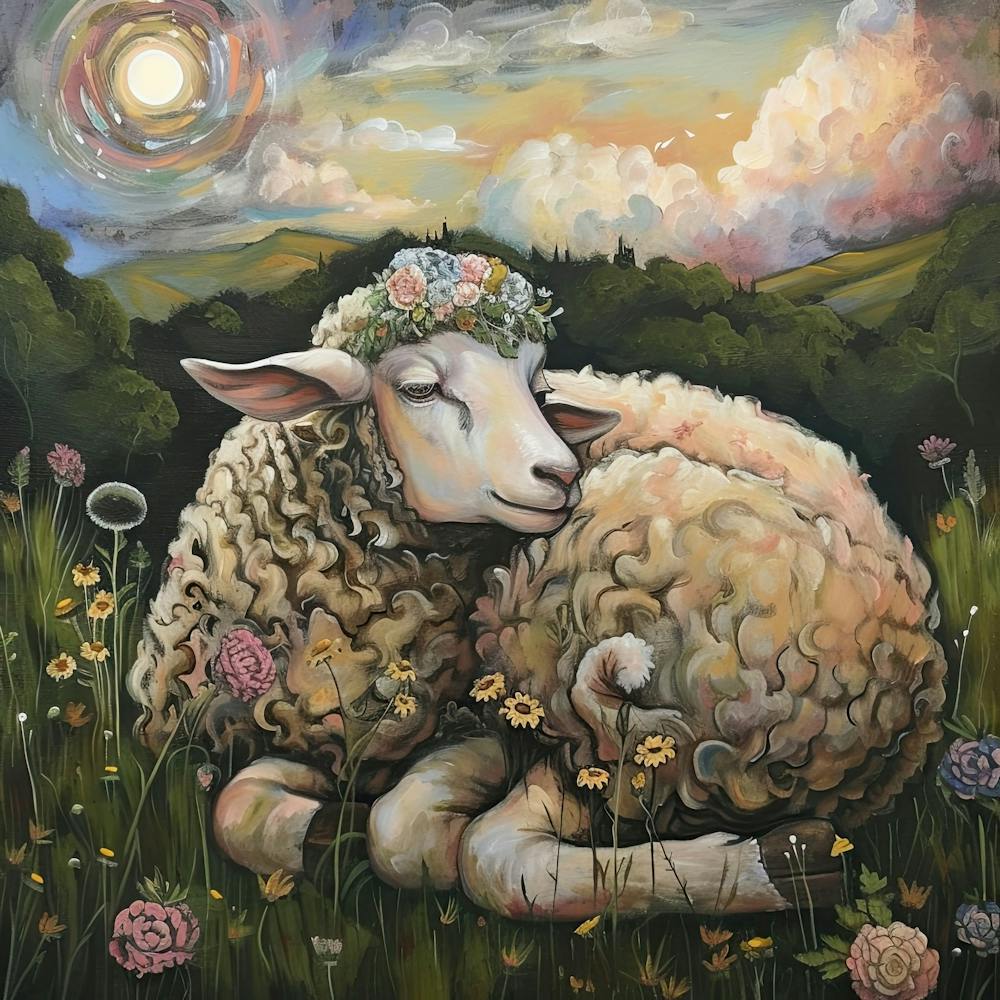 Sheep Fairycore Painting 1