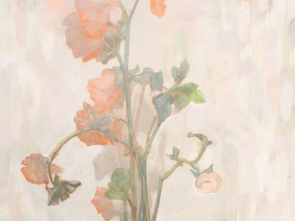 Soft Flowers. Oil Painting