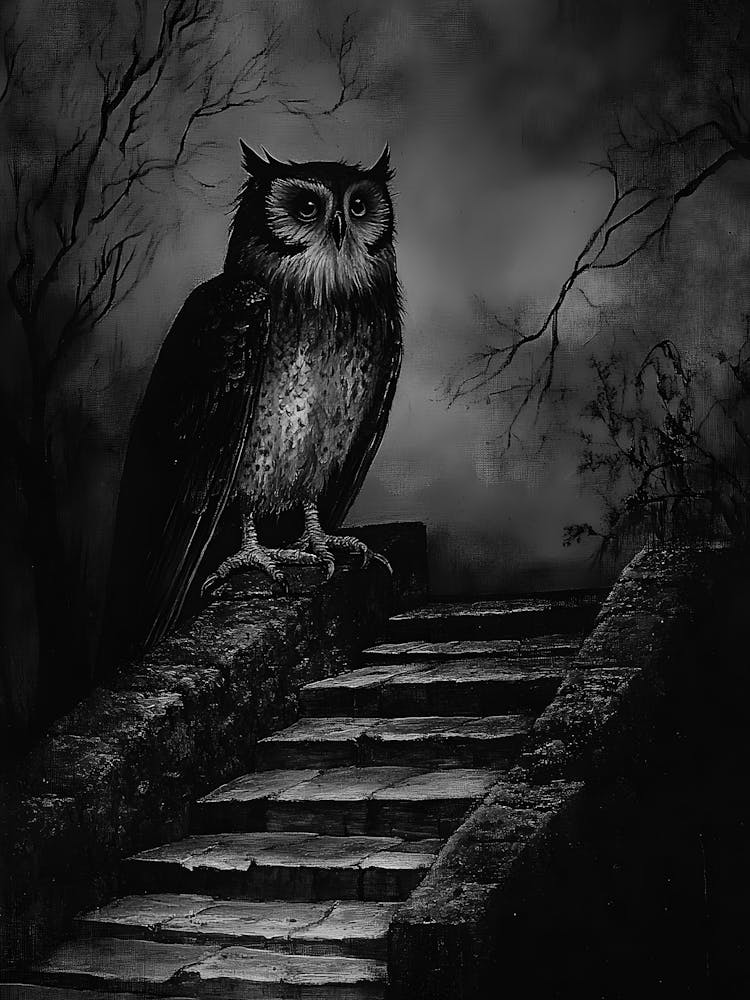 Owl On The Stairs