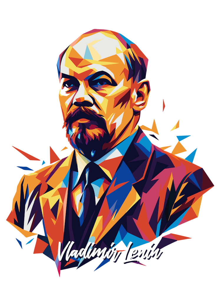 Vladimir Lenin 03 Portrait WPAP Pop Art