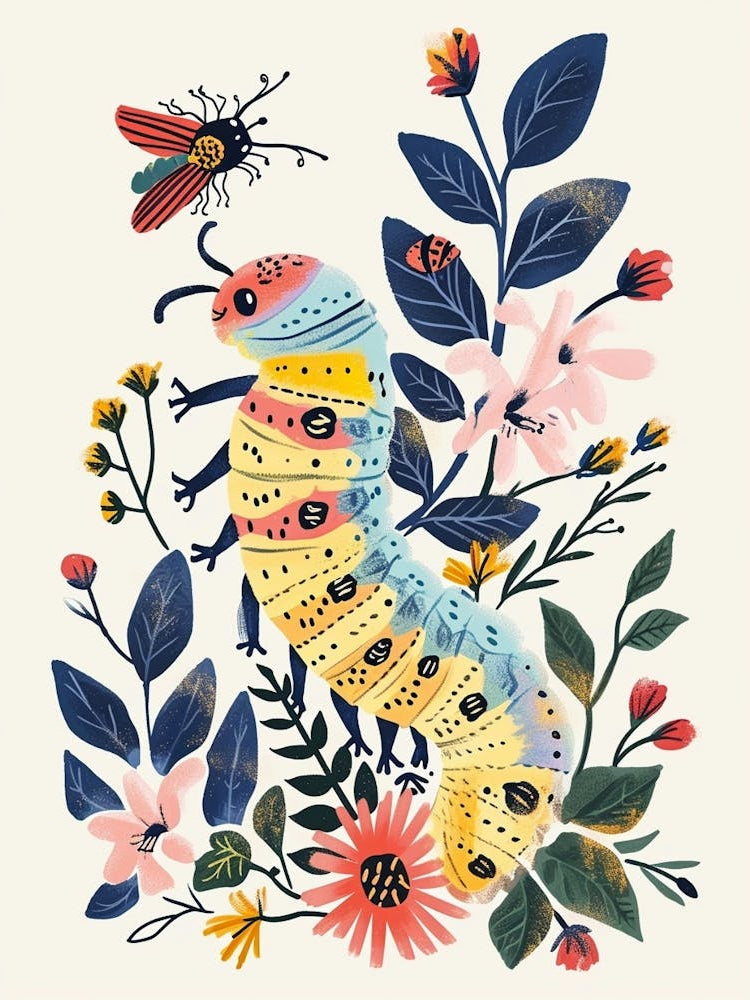 Colourful Insect Illustration Catepillar 7