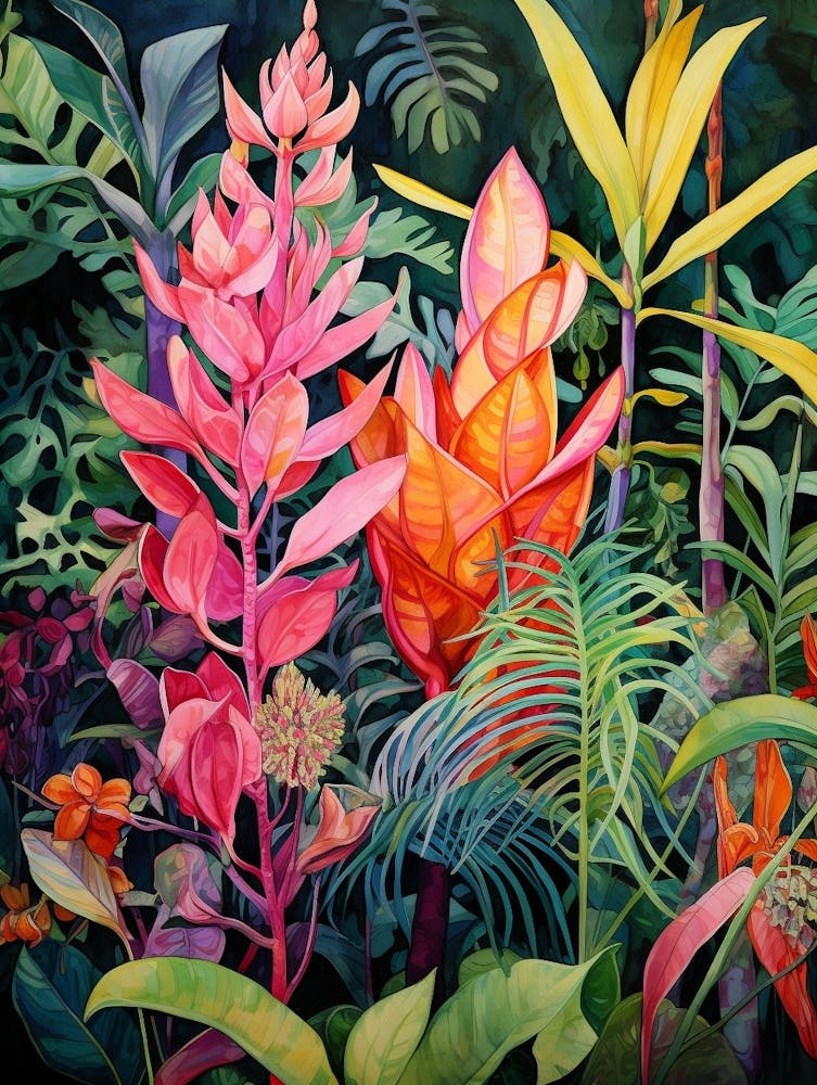Tropical Plant Painting Zz Plant 5