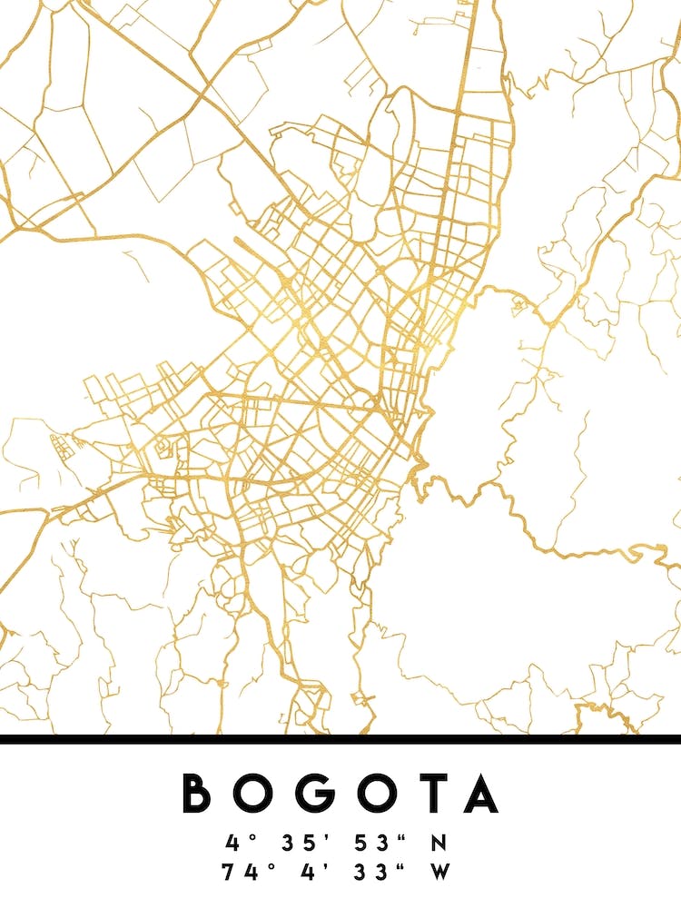 Bogota Colombia City Street Map