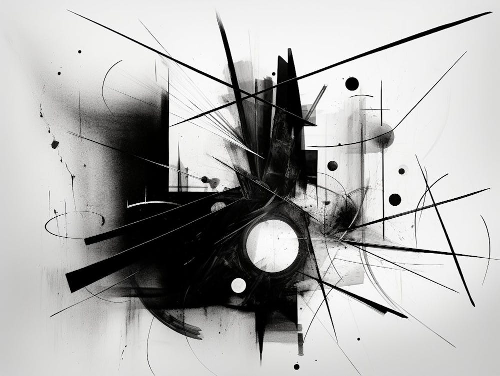 Unseen Forces Abstract Black And White 7