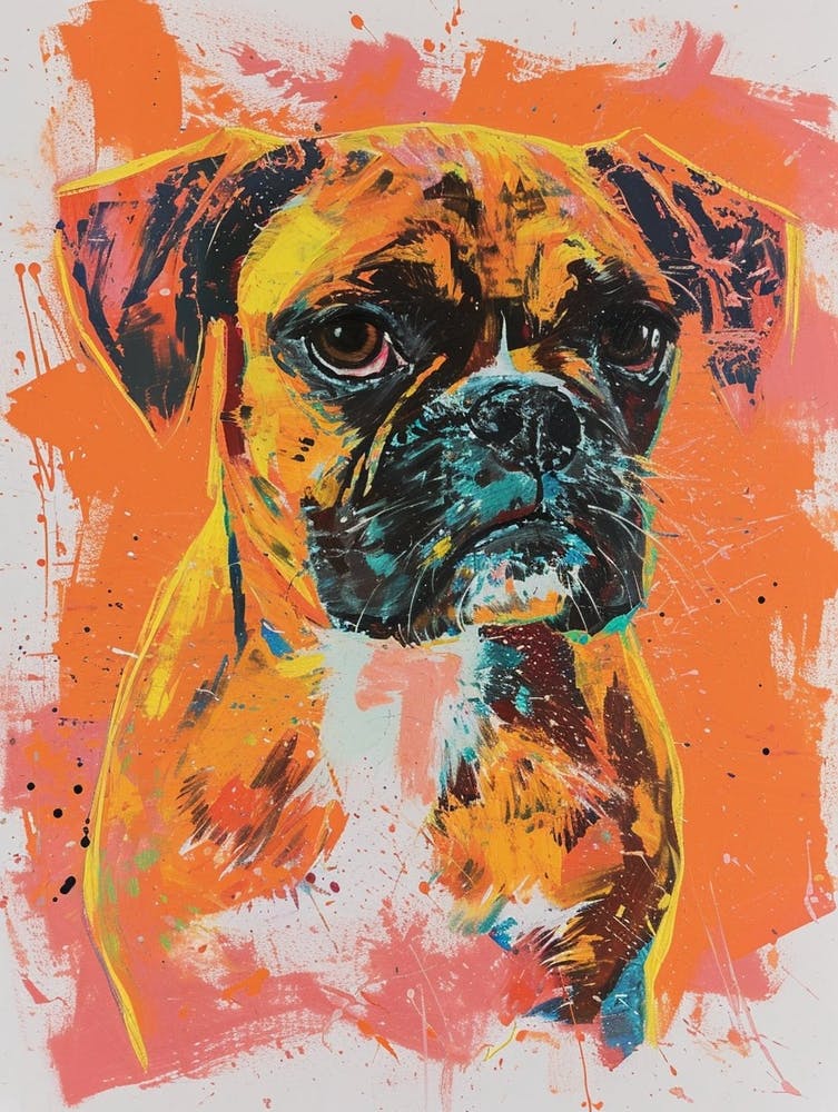 Boxer Acrylic Painting 6