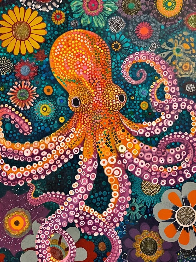 Kitsch Colourful Octopus 1