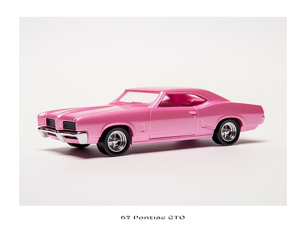 Toy Car 67 Pontiac Gto Pink Poster