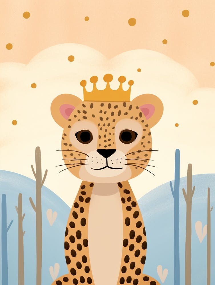 Little Cheetah 1 Wearing A Crown