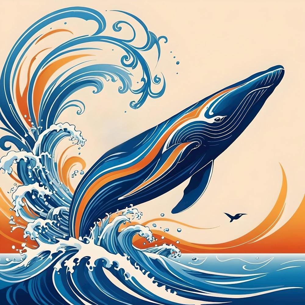 Der Wal und das Meer, Blau und Orange