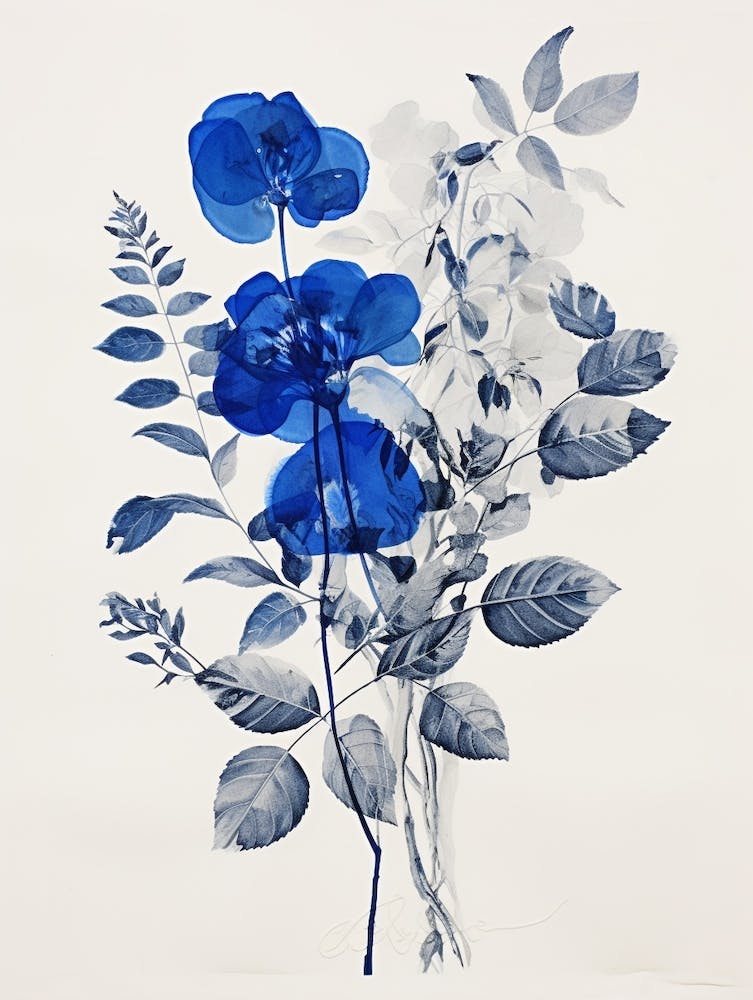 Blue Botanical Veronica Flower 2