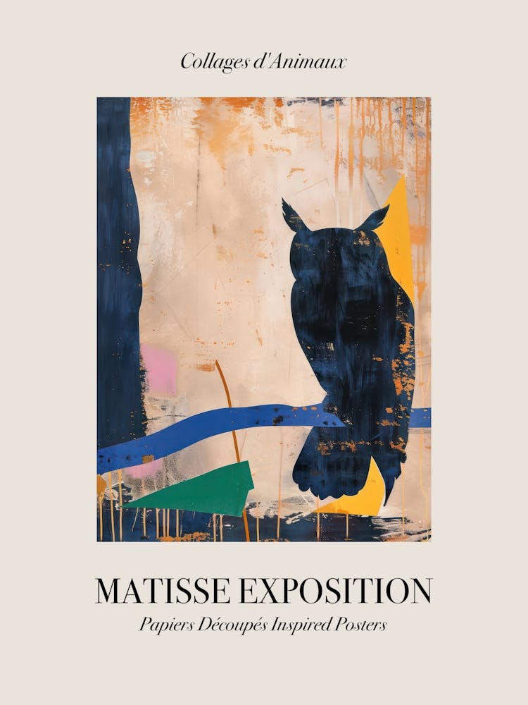 Owl 4 Matisse Inspired Exposition Animals Poster
