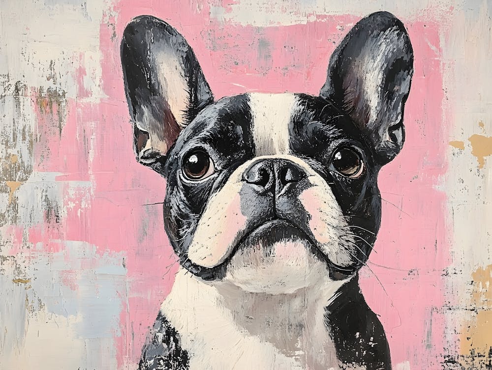 Minimal French Bulldog With Pink 4