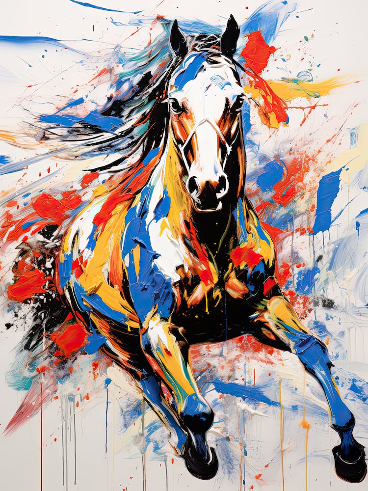 Horse Painting In The Style Of Abstract Expressionist 1