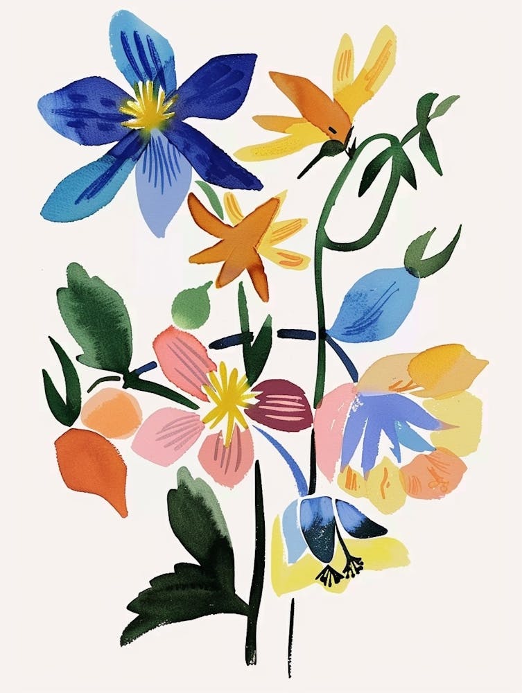Painted Florals Columbine 3
