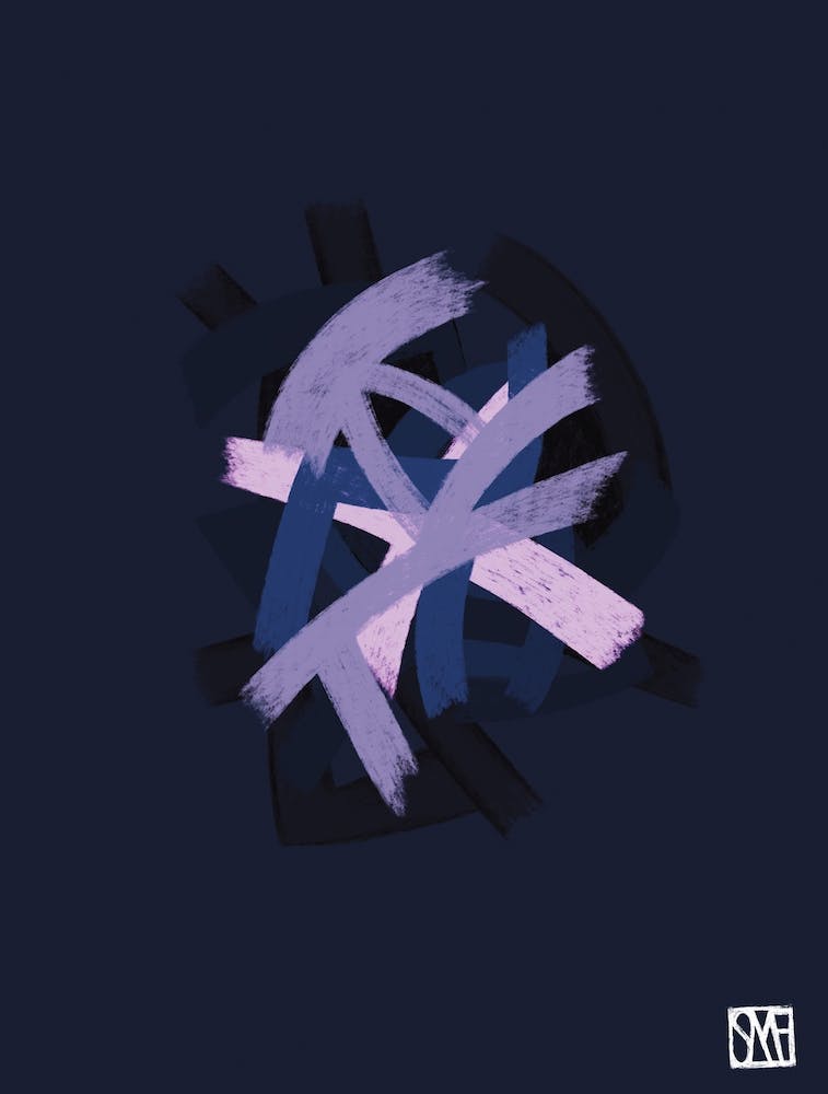 Blues purple abstract