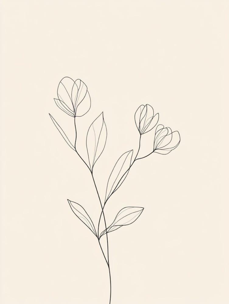 Line Drawing Of A Flower