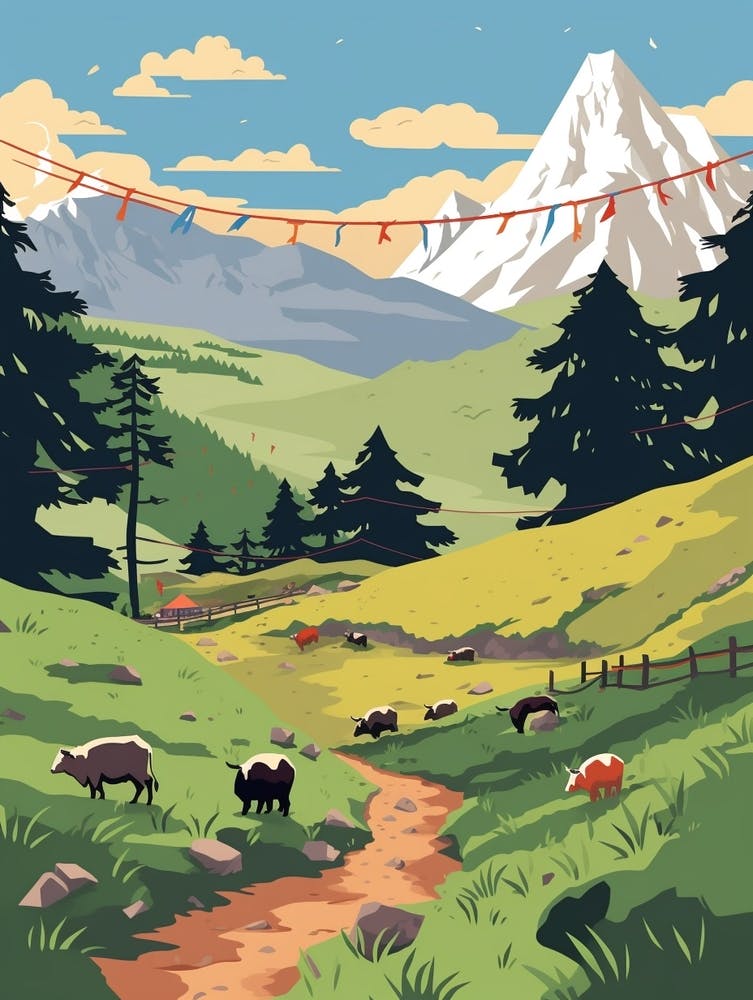 Nepal 2 Travel Illustration