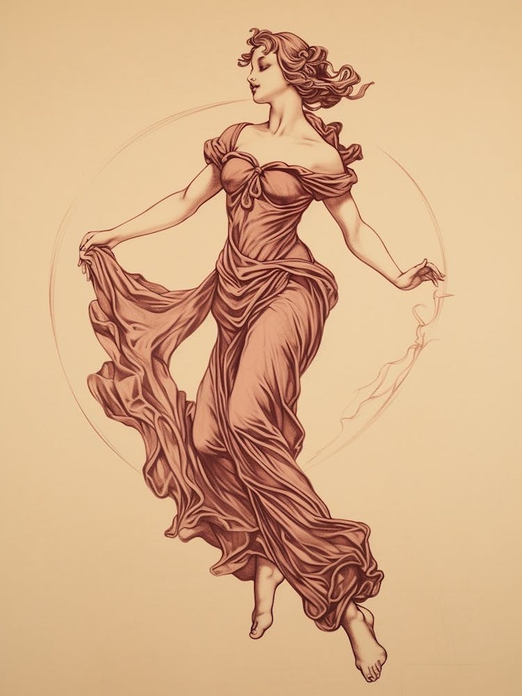 Aphrodite Vintage Drawing 3
