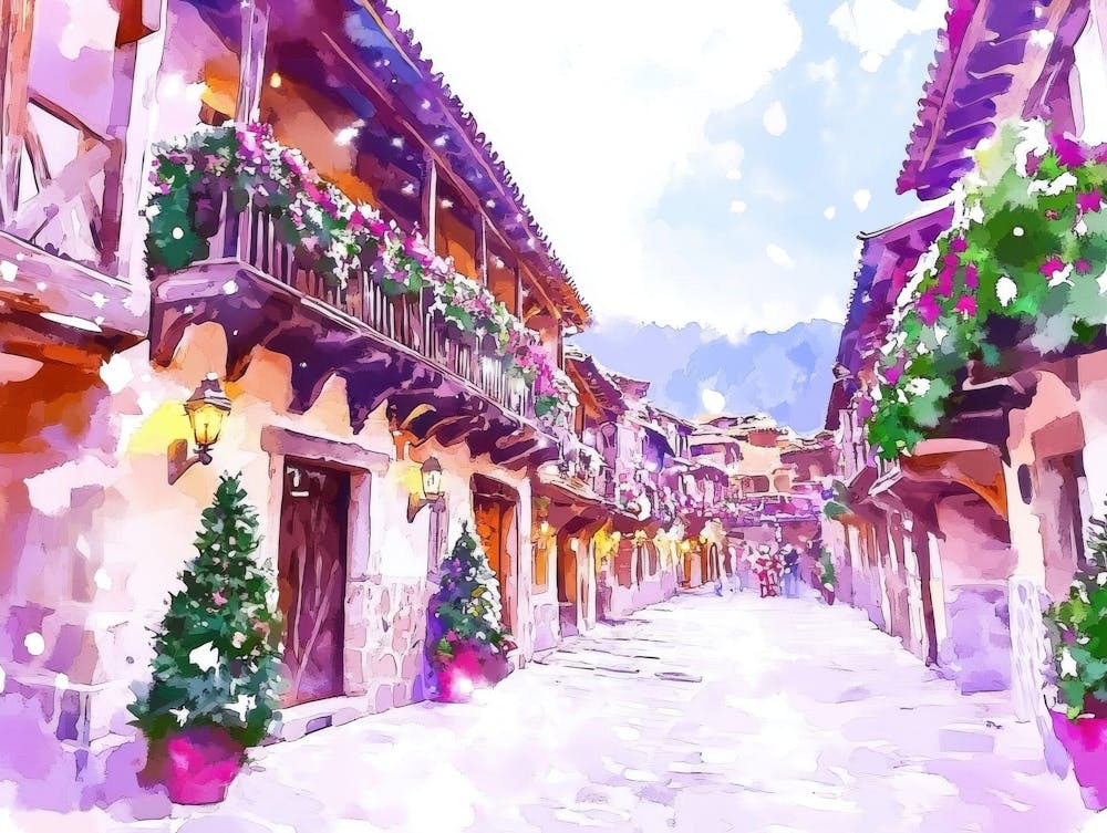 Watercolor Of A Street