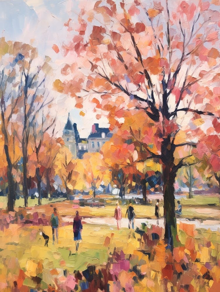 Autumn City Park Painting Victoria Park London 2