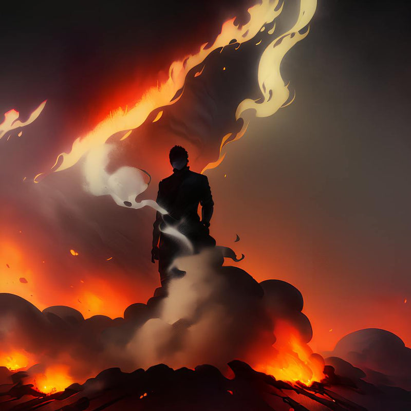 silhouette in flames 2
