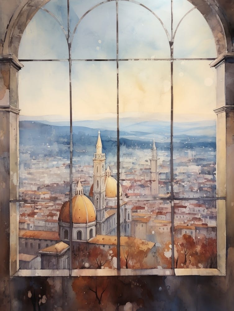 Winter Cityscape Florence Italy
