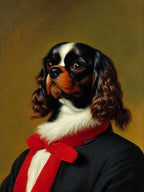 English Toy Spaniel Renaissance Portrait Oil Painting