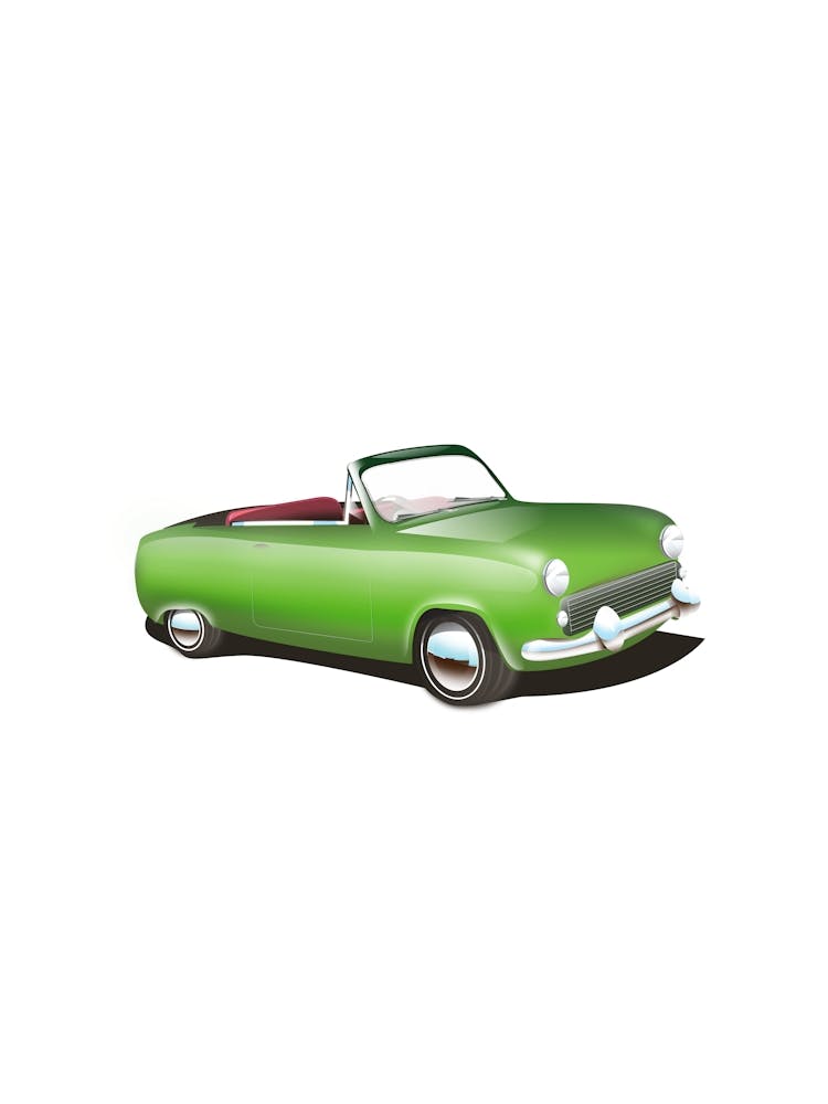 Vintage Green Convertible Car