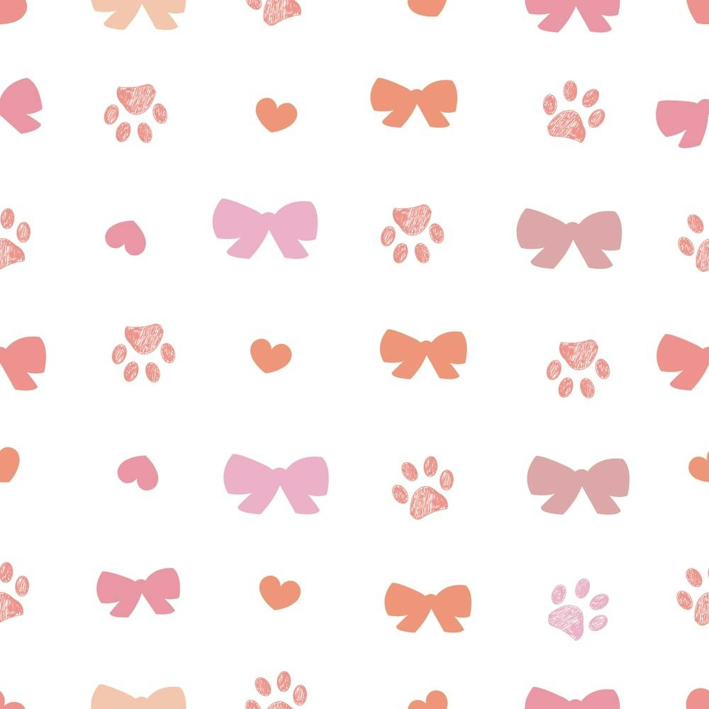 Bow Ties And Hearts Paw Prints Valentine S Day Design