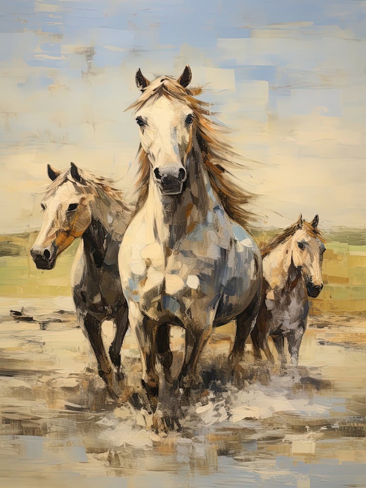 Horses Painting In Mongolia 2