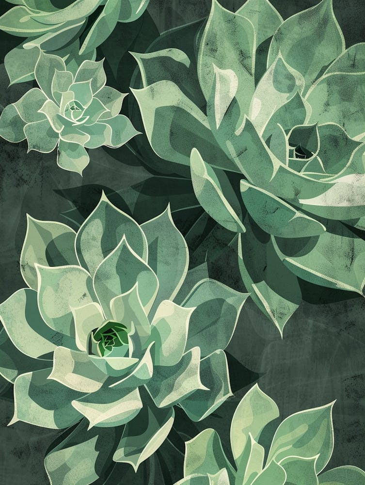 Illustration Minimaliste de Plante Grasse 2
