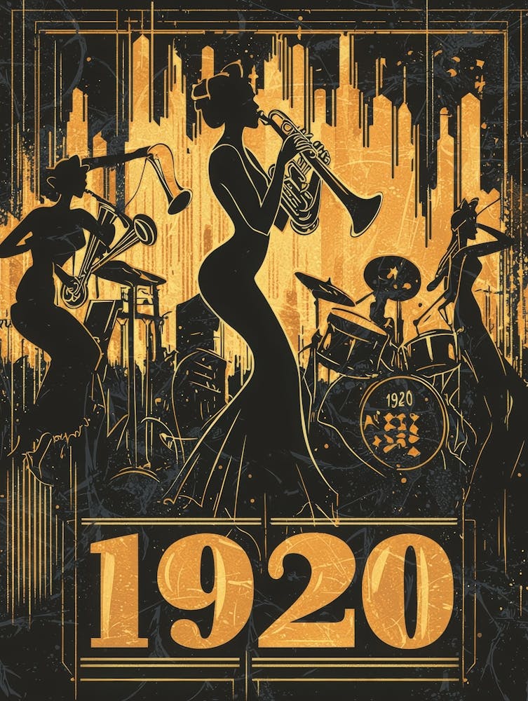 Aihrgdesign Ein Vintage-Poster, das den Beginn der Goldenen Zwanziger feiert D32433b3 5e29 40a5 A287 E657d5137db4 1