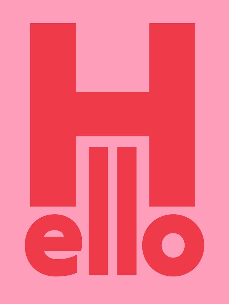 Hello typography in hot pinks 1