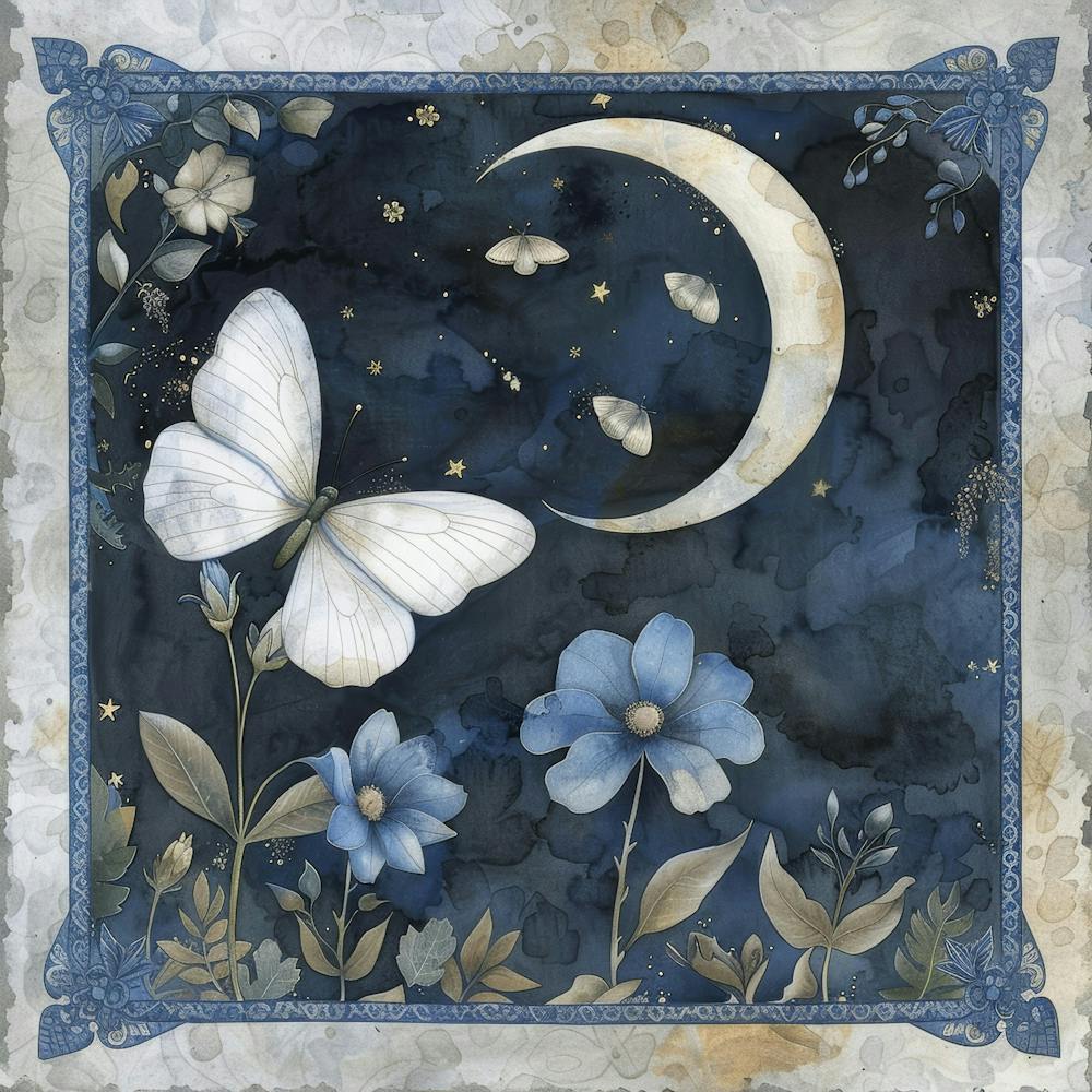 Moon And Butterflies 1