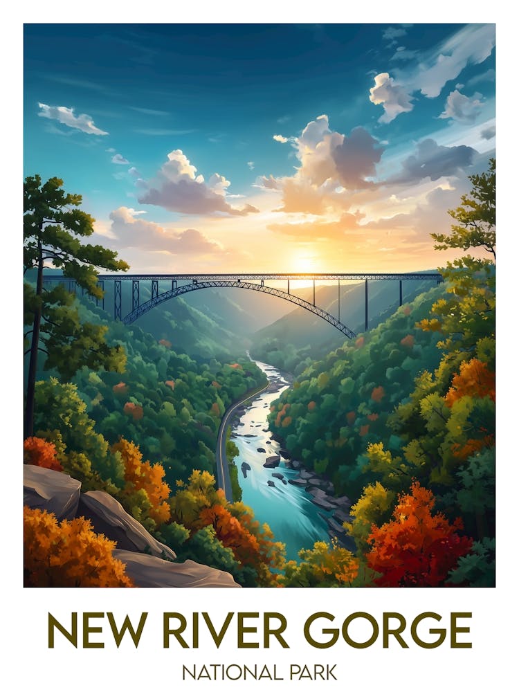 Affiche de voyage New River Gorge National Park